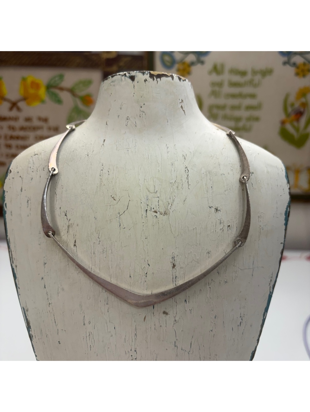 Sterling silver modernist style choker vintage